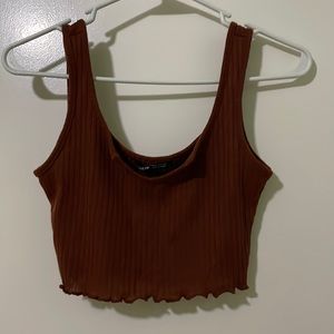 brown tank top